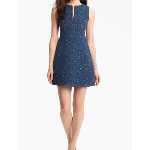 Diane Von Furstenberg Mini Dress Yvette Painted Tweed Sleeveless Preppy Size 2